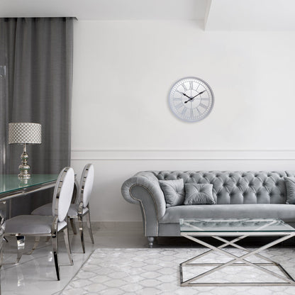Large 56cm NeXtime Clocks wall clock with mirror and glass, silent operation, featuring Cleopatra's Mirror design.