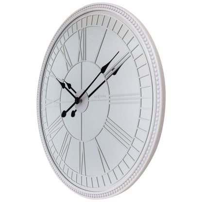 Large NeXtime Cleopatra's Mirror wall clock, 56cm, with a silent mechanism and mirrored glass design.