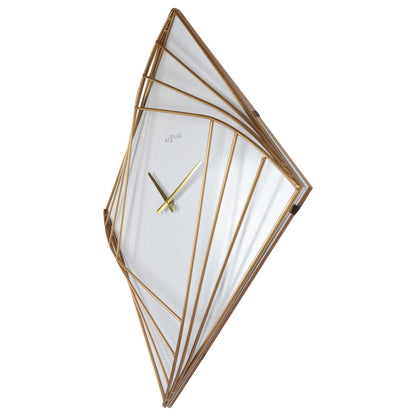 Large square wall clock by NeXtime Clocks, 85x85cm, metal frame with a modern turning square design, shown from the right side.