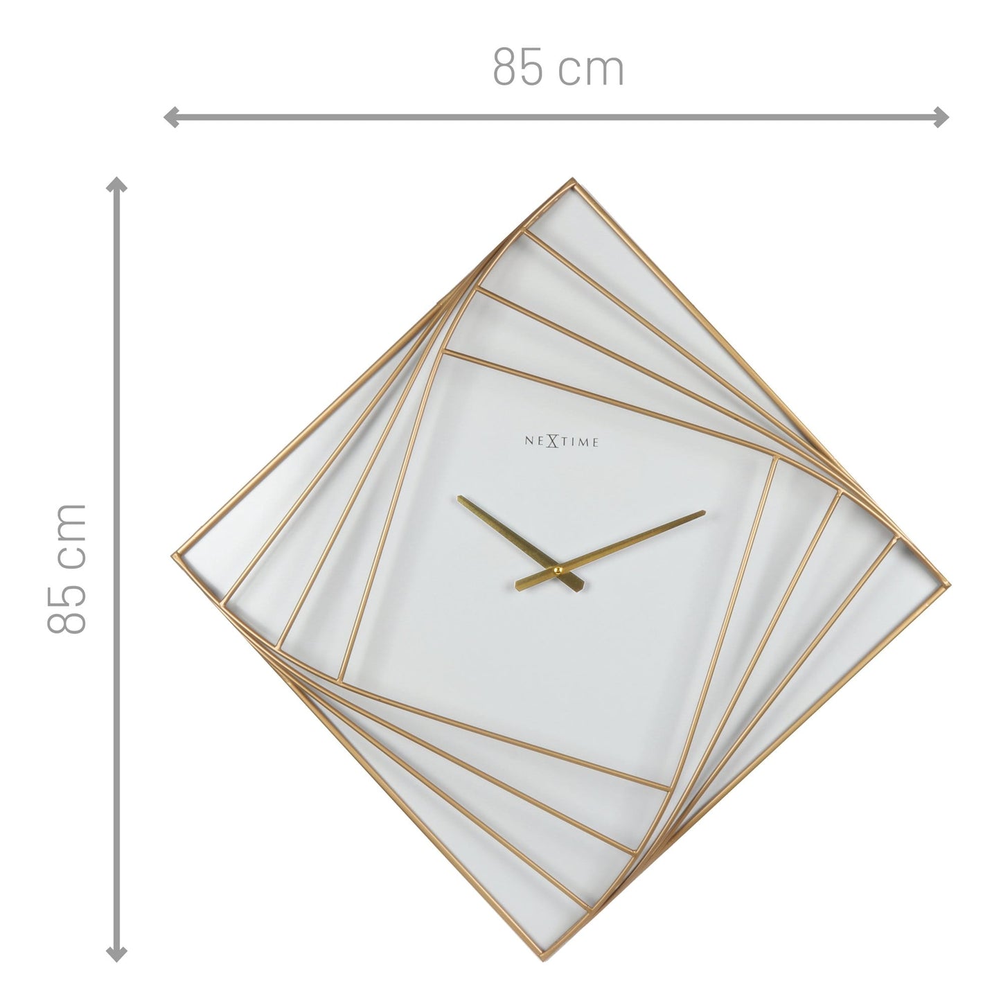 Large Square Wall Clock - 85x85cm -  Metal - Turning Square