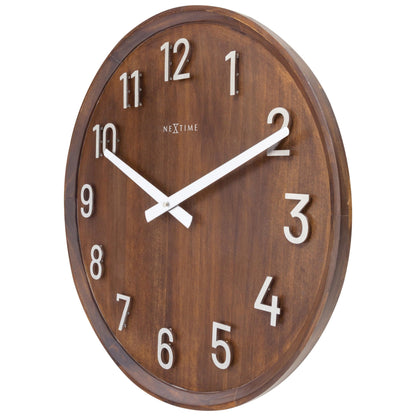 1x Large Wandklok 50cm - Silent - Wood/Metal - "Precious" ø50cm