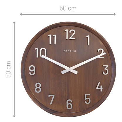 1x Large Wandklok 50cm - Silent - Wood/Metal - "Precious" ø50cm