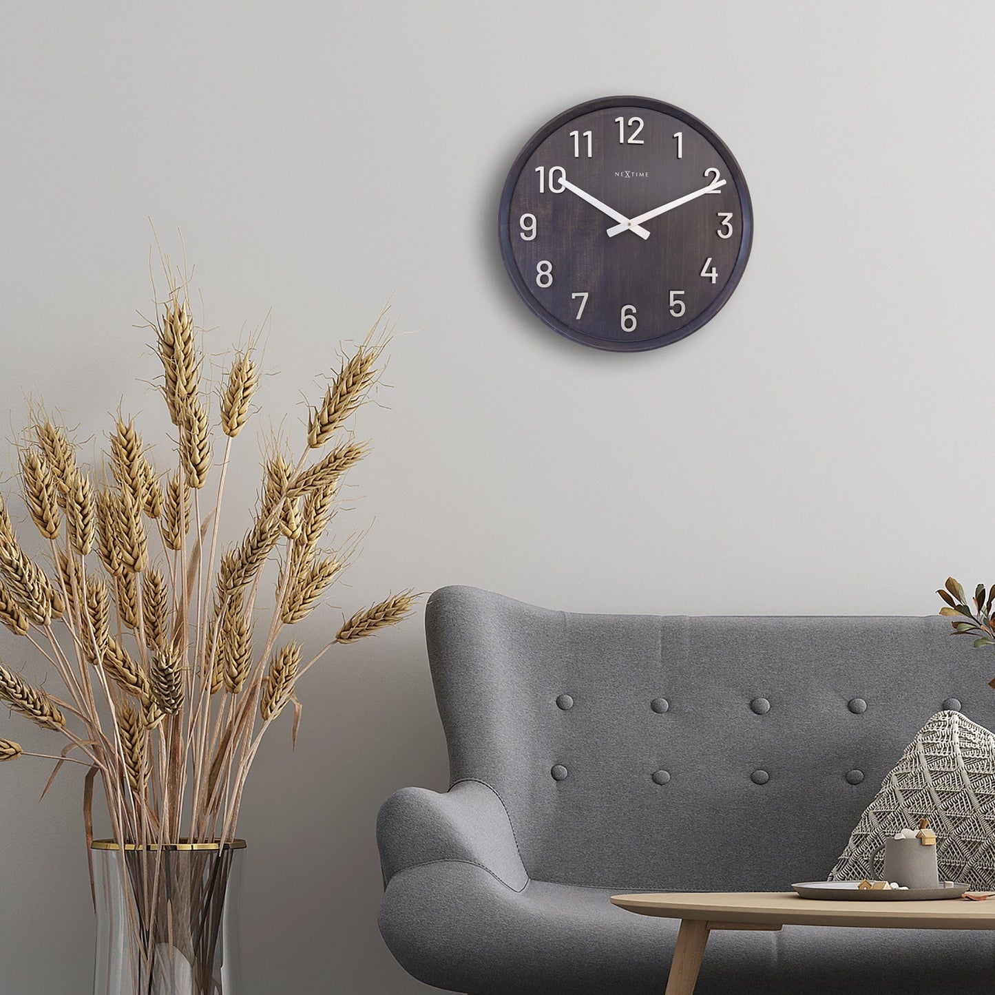 Large Wall clock 50cm - Silent - Wood/Metal - "Precious"
