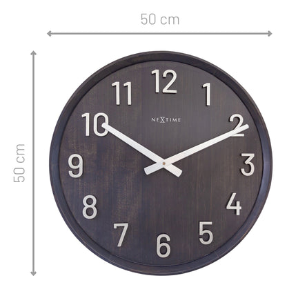 1x Large Wandklok 50cm - Silent - Wood/Metal - "Precious" ø50cm