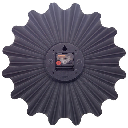 NeXtime Clocks 40cm silent metal wall clock with "Sunny" design, showing the back and clock mechanism.