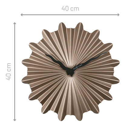 NeXtime Clocks 40cm silent metal wall clock with "Sunny" design, modern and stylish home decor accessory