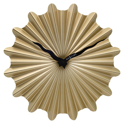 NeXtime Clocks 40cm silent metal wall clock with a sunny yellow face and modern design for living spaces.