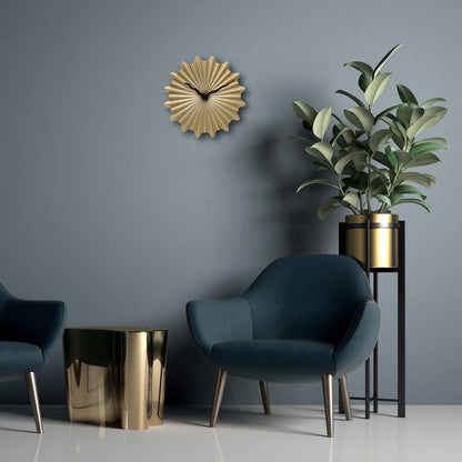 NeXtime Clocks 40cm silent metal wall clock with "Sunny" design, perfect for modern home interior decor.