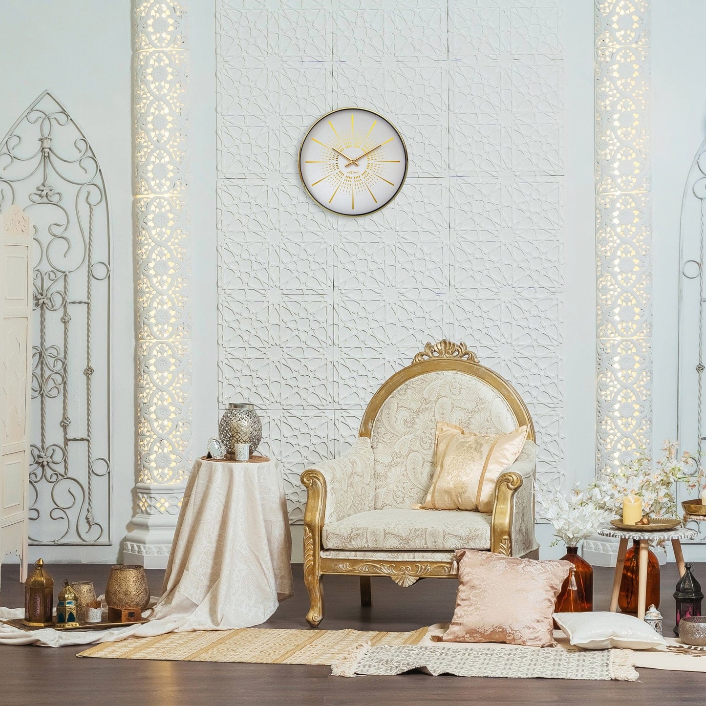 Wall clock 40cm - Silent - Metal - "Excentric"