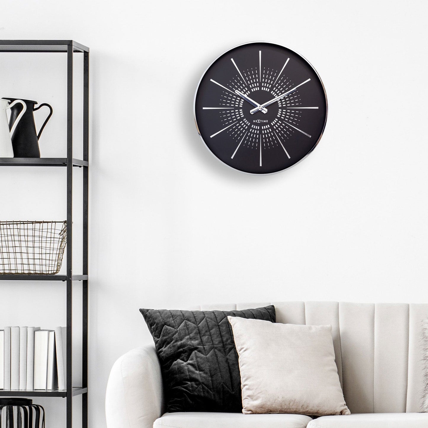 Wall clock 40cm - Silent - Metal - "Excentric"