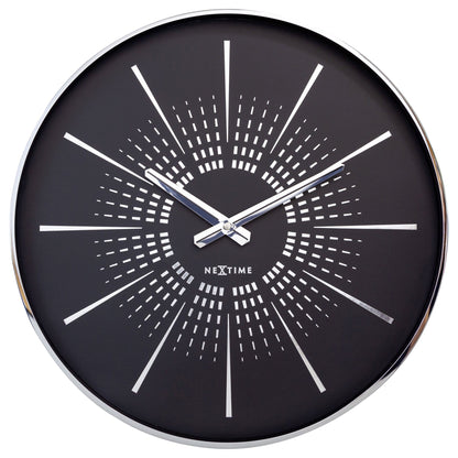 NeXtime Clocks wandklok 40cm, metalen ontwerp, stil, modern klok met Excentric stijl, duidelijke wijzers en minimalistisch uiterlijk