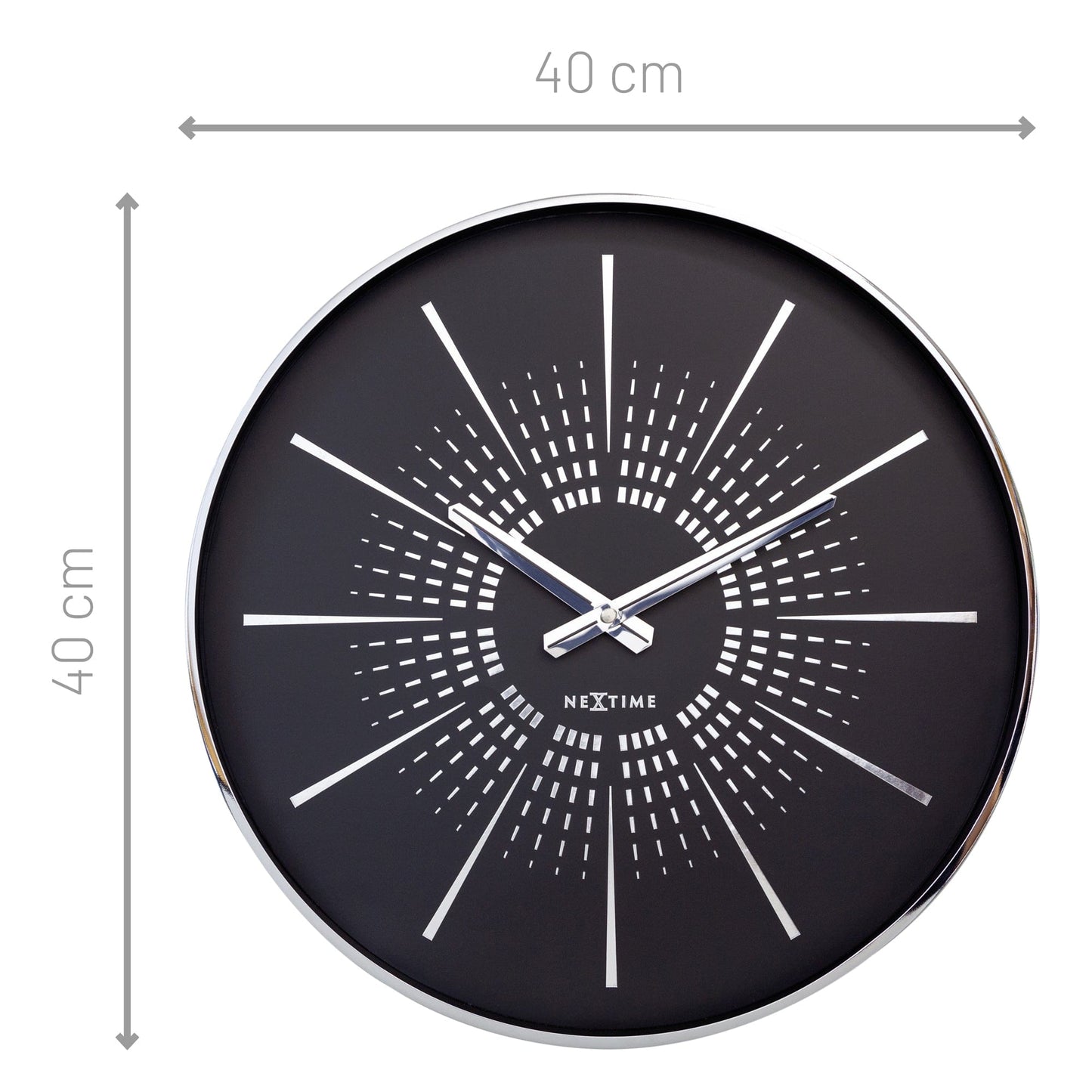 Wall clock 40cm - Silent - Metal - "Excentric"