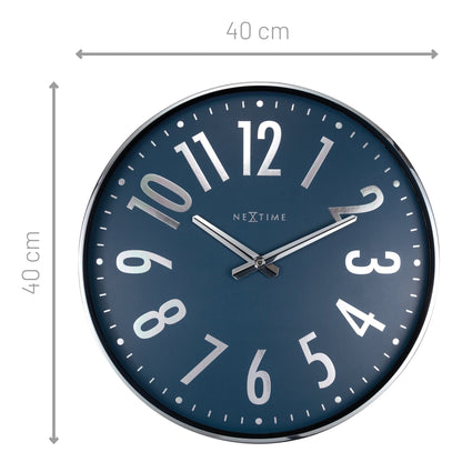 NeXtime Clocks Alchemy wall clock, 40cm metal design, silent movement, modern decorative timepiece with black finish.