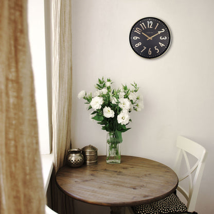 NeXtime Clocks Alchemy wall clock, 40cm metal design, silent movement, modern interior decor clock.