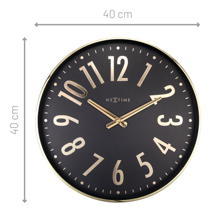 NeXtime Clocks Alchemy wall clock, 40cm metal design, silent movement, modern style, perfect for contemporary home decor.