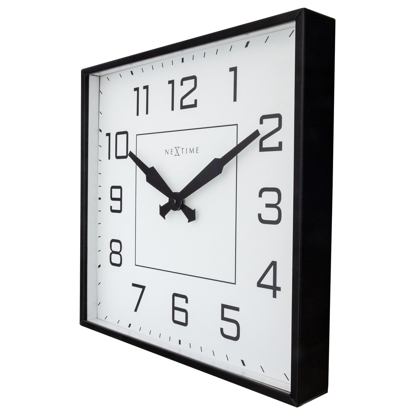 Wall clock 35x35cm - Silent - Arabic - Metal - "Be Square"