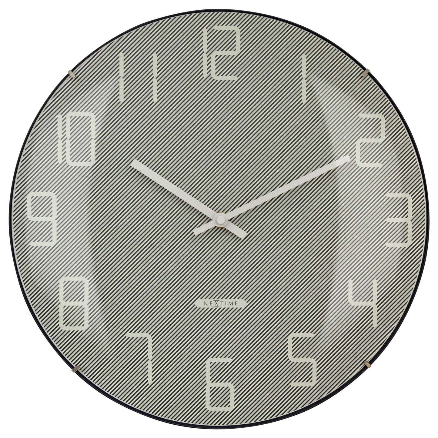 Wall Clock 35cm Domed Glass Lens - Silent - Glass -"Shade"