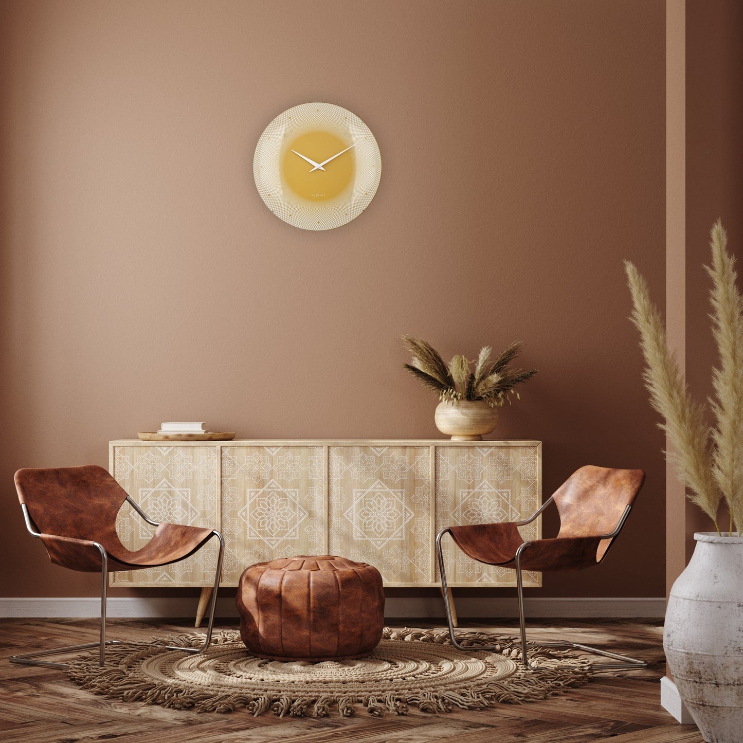 Large Wall Clock 50cm Domed Glass Lens - Silent - Glass - "Deep 50"