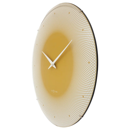 NeXtime Clocks large wall clock with 50cm diameter, domed glass lens, silent mechanism, deep design, right side view
