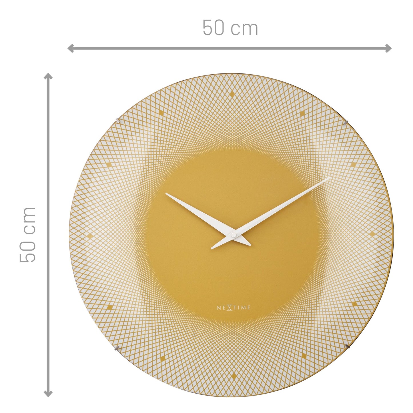 Large Wall Clock 50cm Domed Glass Lens - Silent - Glass - "Deep 50"