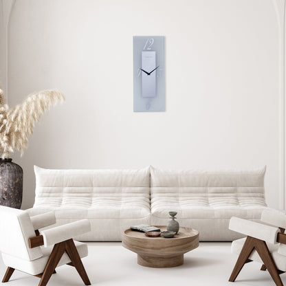 NeXtime wandklok 20x50cm met glazen frosted en spiegelafwerking, stille werking, ontwerp geïnspireerd op Dali.