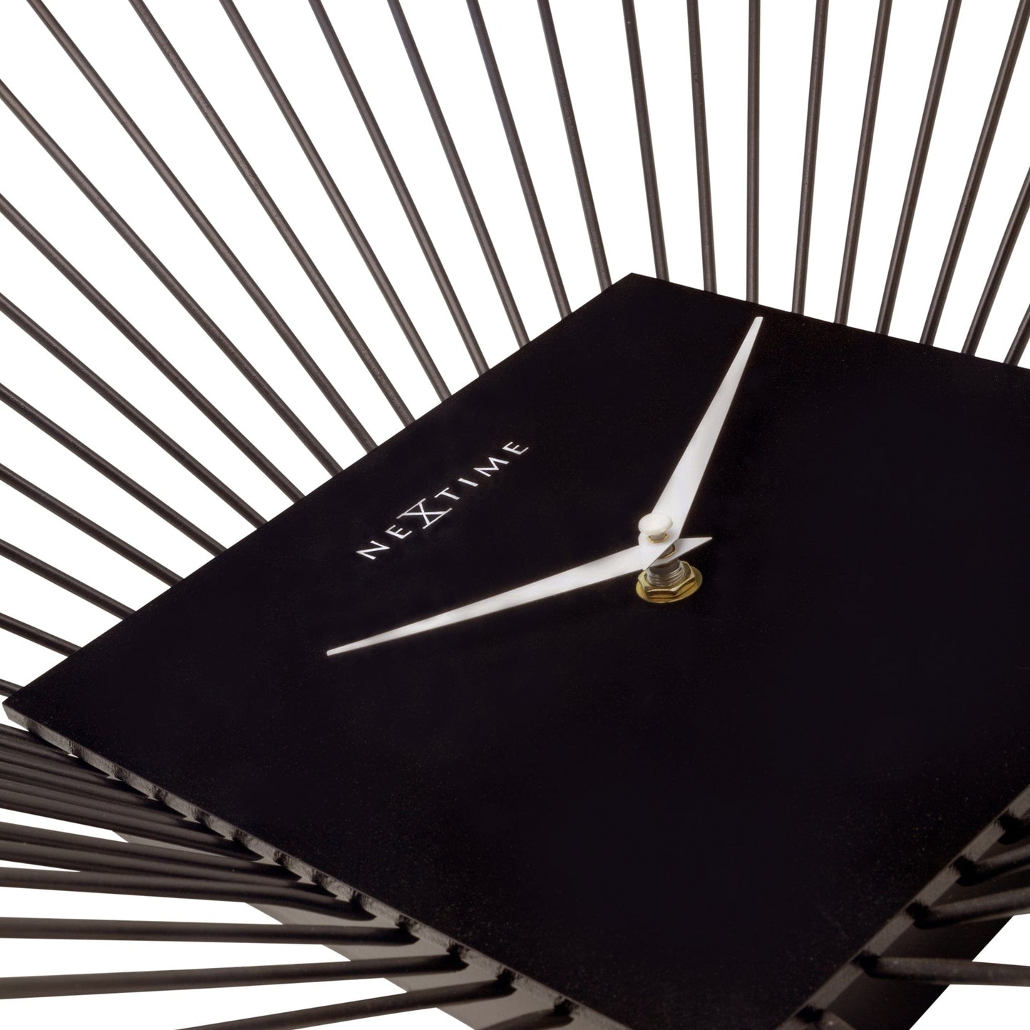 Wall Clock 45x45x15cm - Silent - Black - Metal - "Vasco Square"