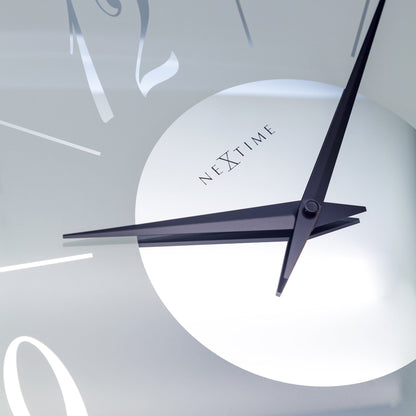 NeXtime Clocks Dali Round wall clock, 43cm with frosted glass and mirror finish, silent operation, modern round design