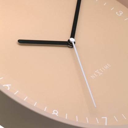 NeXtime Clocks Berlin 30cm silent wall clock with aluminium frame, detailed close-up showing modern design and clock hands.