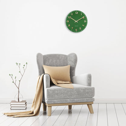 Wall clock 40cm - Silent - Green - Glass/Aluminium - "Classy Medium" | Florazo