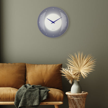 Large NeXtime wall clock with 50cm domed glass lens, silent operation, featuring a deep design and modern style.