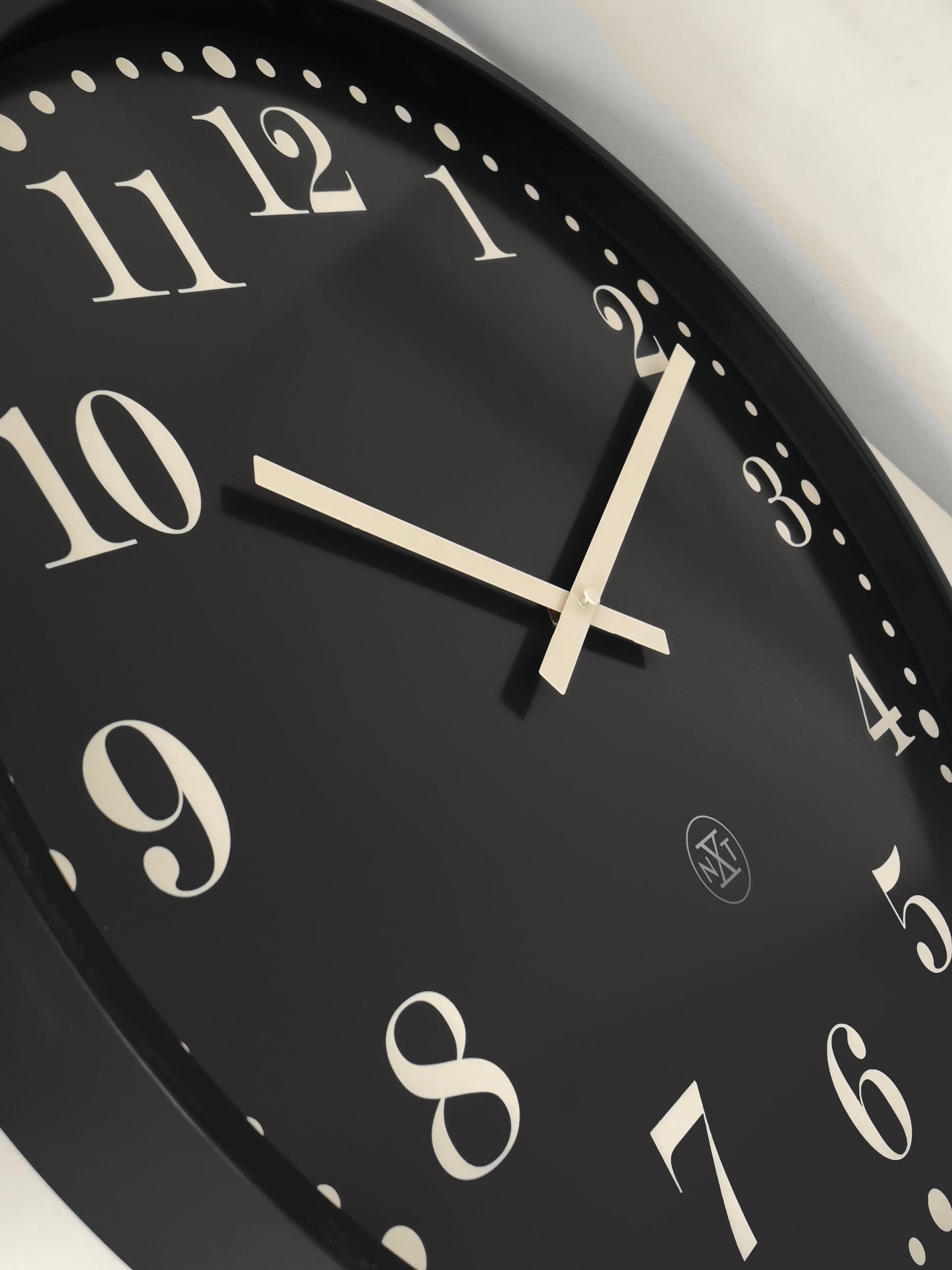 Wall clock 50cm-Silent-Black/White-Plastic-NeXtime 'Dickens Large'