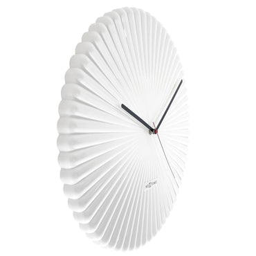 Wall clock 40cm-Silent-White/Green-Polyresin-NeXtime 'Mousse'