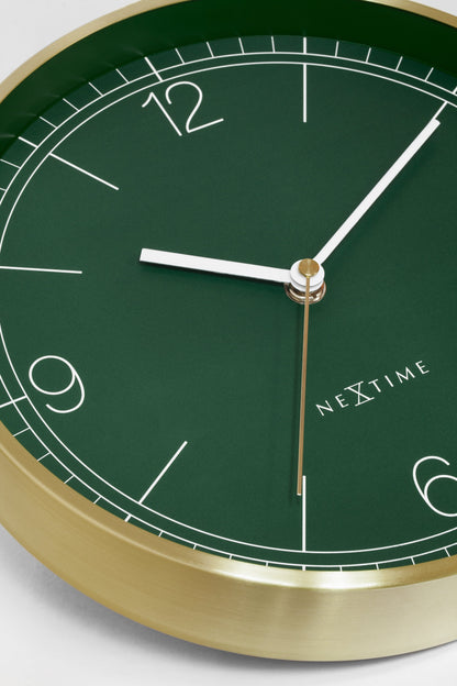 NeXtime Wall clock Bolero, 25cm, turquoise, wit en zwart, metalen frame, stille werking, modern design.