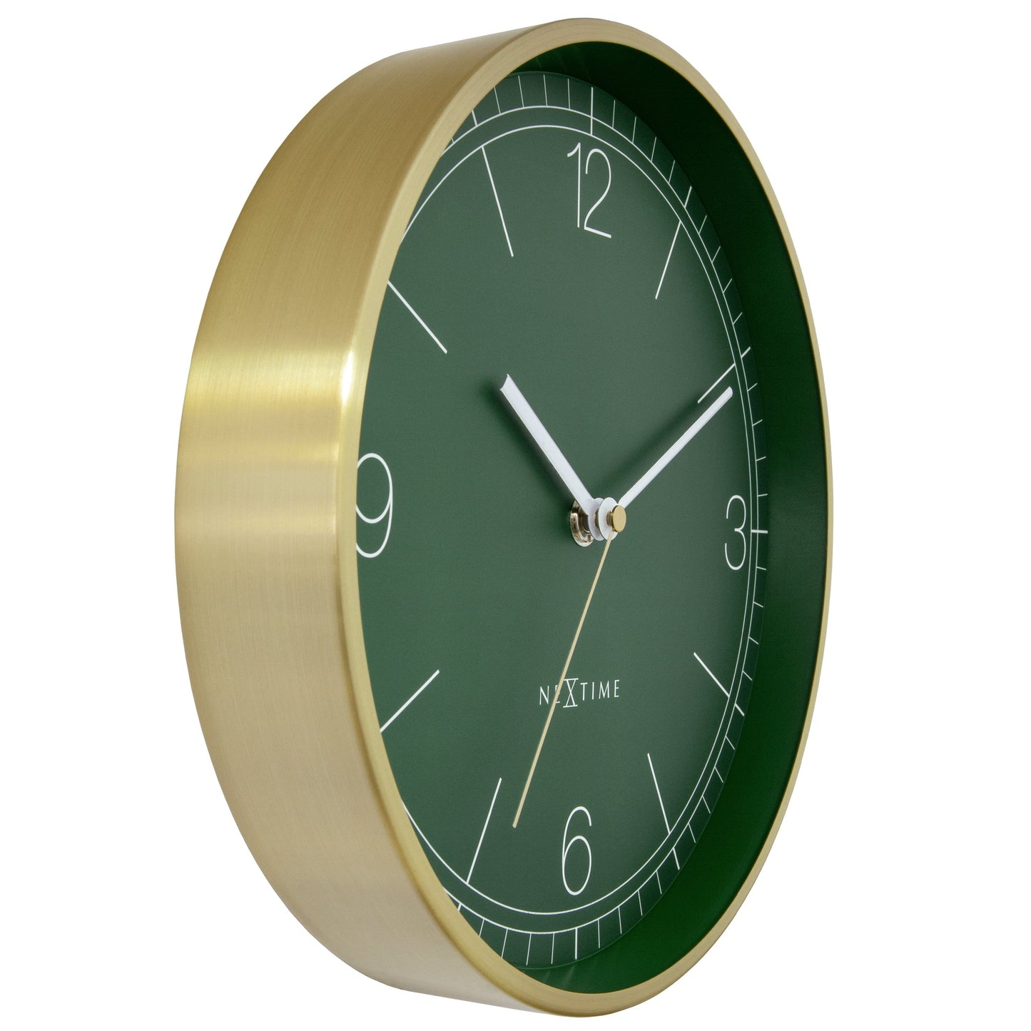 Wall clock 25cm-Silent-Green/Turquoise/White/Black-Metal-NeXtime 'Bolero'