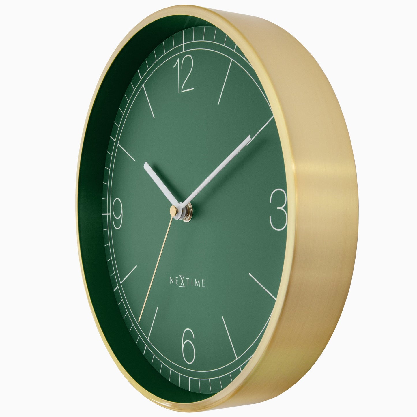 Wall clock 25cm-Silent-Green/Turquoise/White/Black-Metal-NeXtime 'Bolero'
