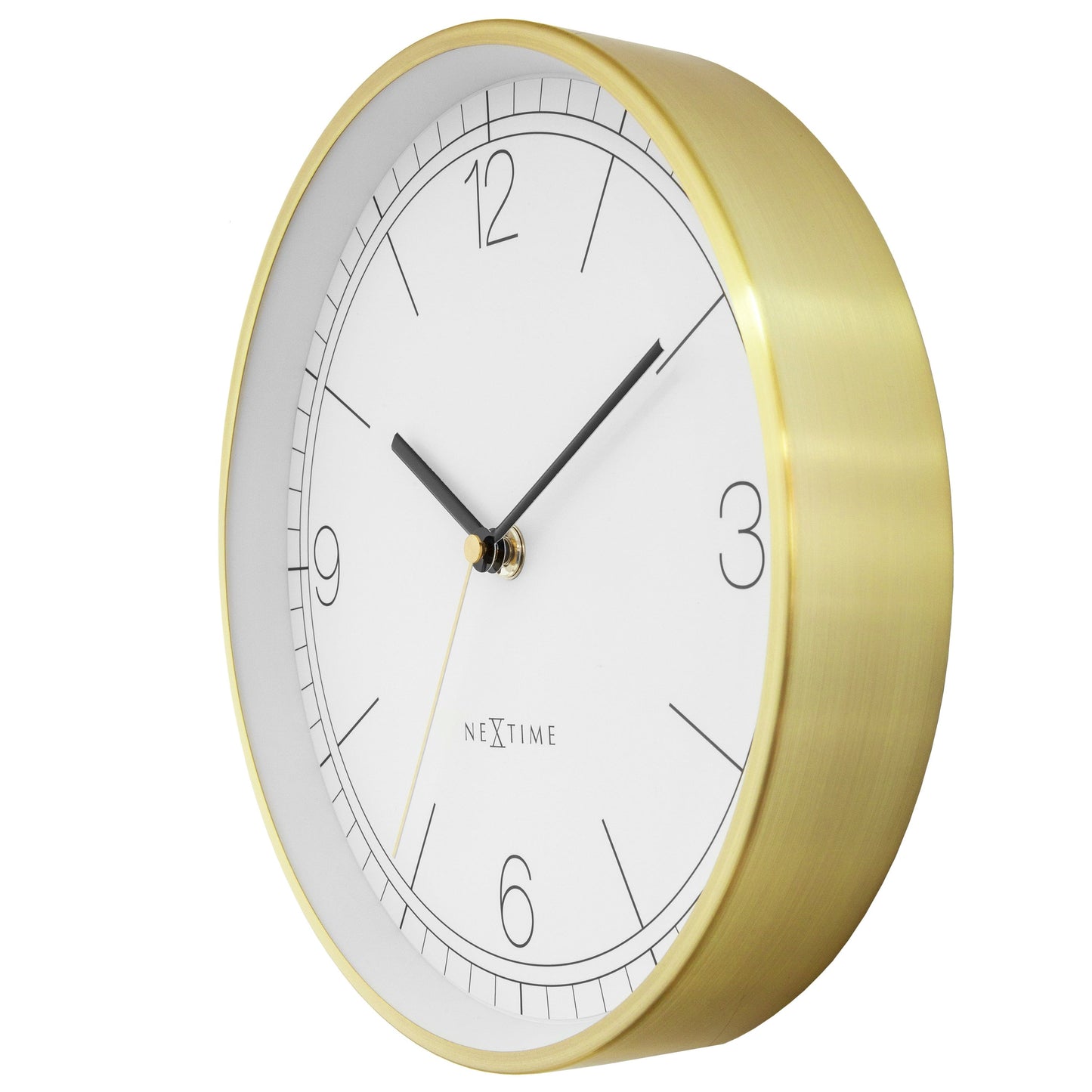 Wall clock 25cm-Silent-Green/Turquoise/White/Black-Metal-NeXtime 'Bolero'