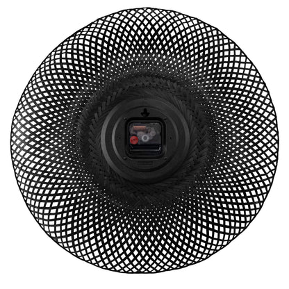 NeXtime Vortex wall clock, 60cm, silent operation, brown and black bamboo design, modern home decor.