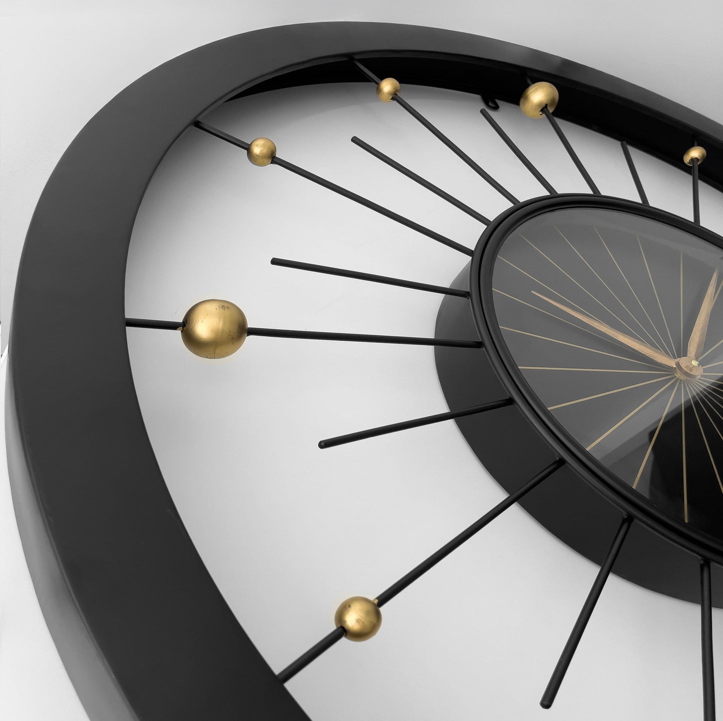 Wall clock 90cm-Silent-Black-Metal-NeXtime 'Orbit Large'