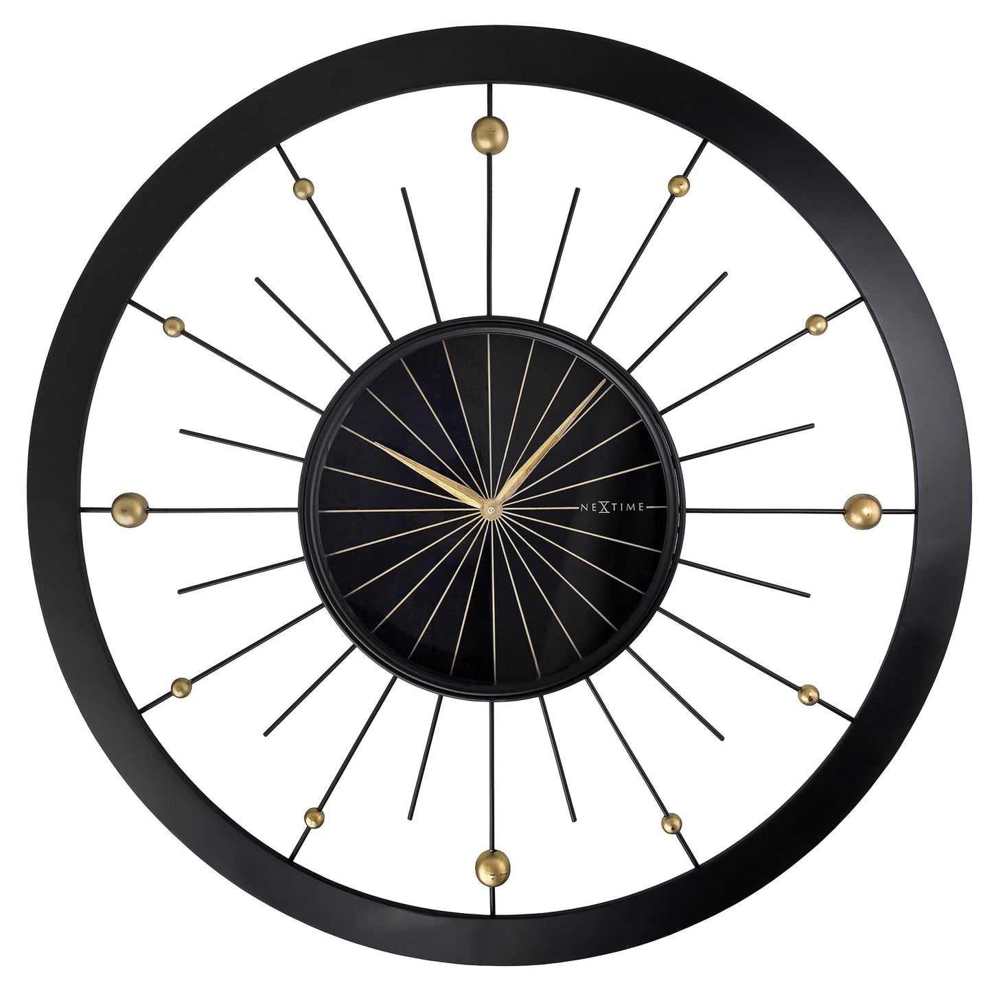 Wall clock 90cm-Silent-Black-Metal-NeXtime 'Orbit Large'