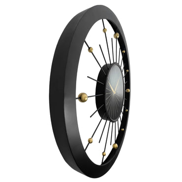 Wall clock 90cm-Silent-Black-Metal-NeXtime 'Orbit Large'