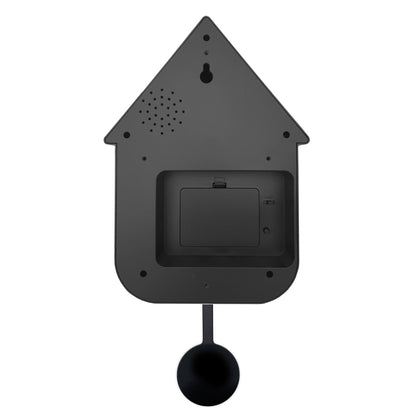 NeXtime Twitter wall clock with pendulum, 21.5x41.5x8.5cm, black design, featuring a cuckoo bird and modern style.