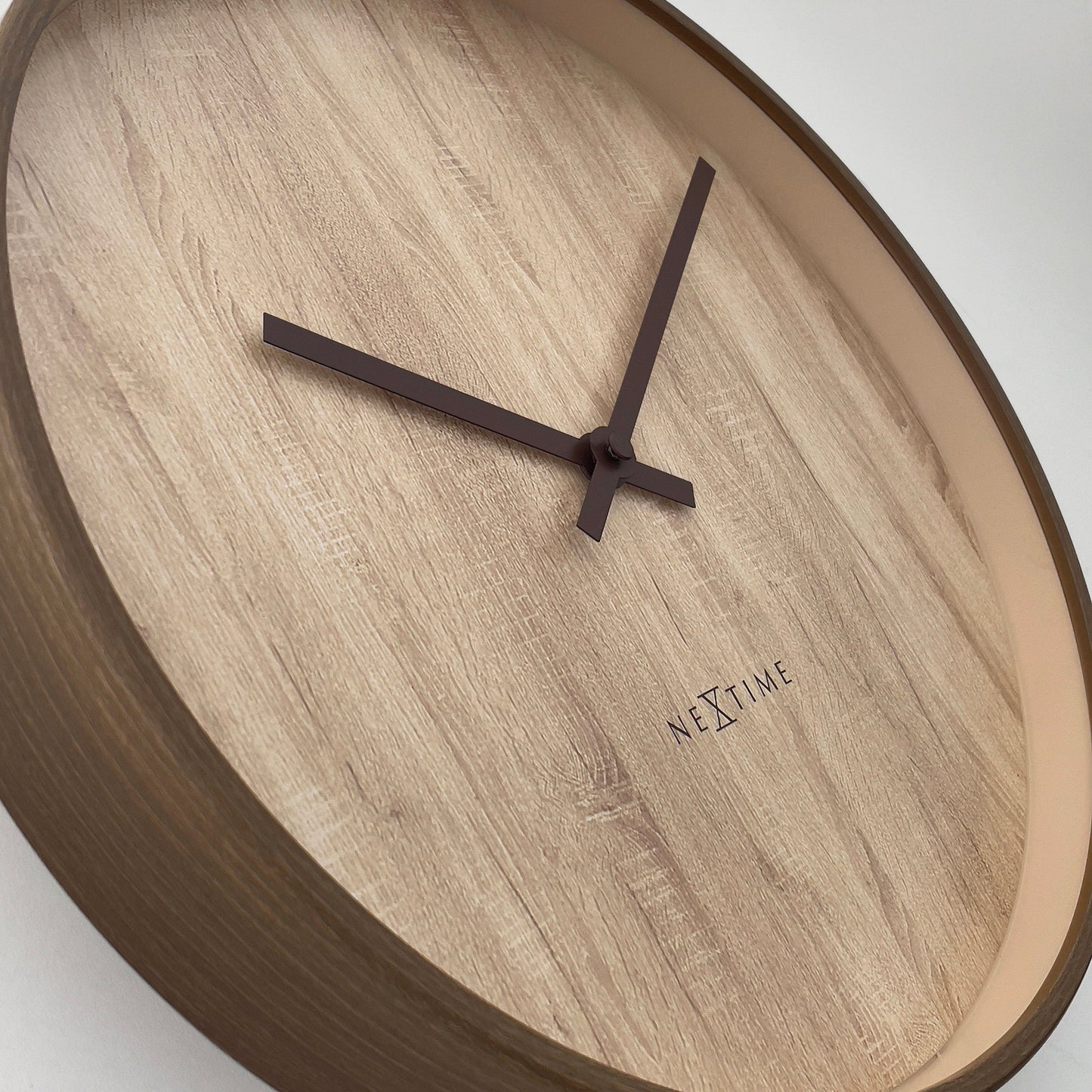 Wall clock 30cm-Silent-Dark Brown/Light Brown-Plastic-NeXtime 'Oslo'