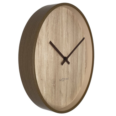Wall clock 30cm-Silent-Dark Brown/Light Brown-Plastic-NeXtime 'Oslo'