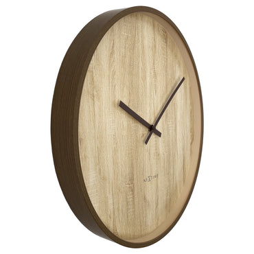 Wall clock 50cm-Silent-Dark Brown/Light Brown-Plastic-NeXtime 'Oslo Large'