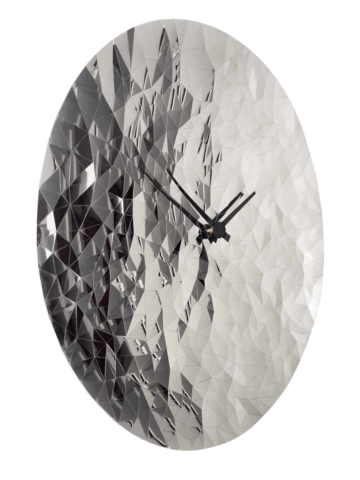 Wall clock 80cm-Silent-Chrome-Stainless Steel-NeXtime 'Fragments'