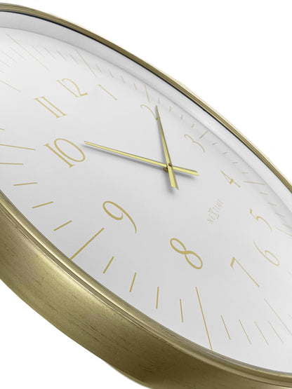 NeXtime Galaxy Large black and white plastic wall clock, 77cm diameter, with a modern galaxy-inspired design.