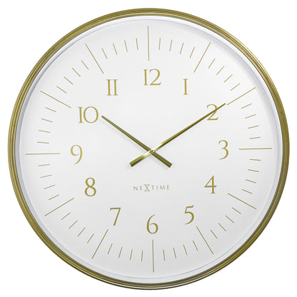 Large black and white NeXtime Galaxy wall clock, 77cm plastic design with a modern celestial pattern, front view.