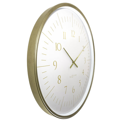 Large black and white NeXtime Galaxy wall clock, 77cm plastic design, showing the clock face from the left side.
