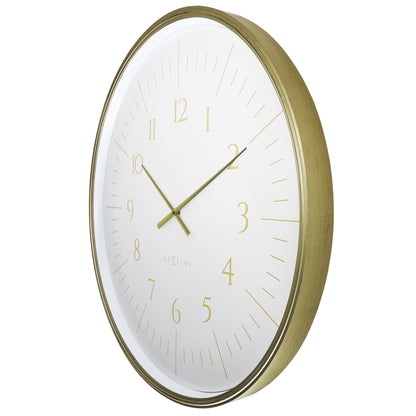 NeXtime Galaxy Large wall clock, 77cm, black and white plastic design, depicted from the right side.