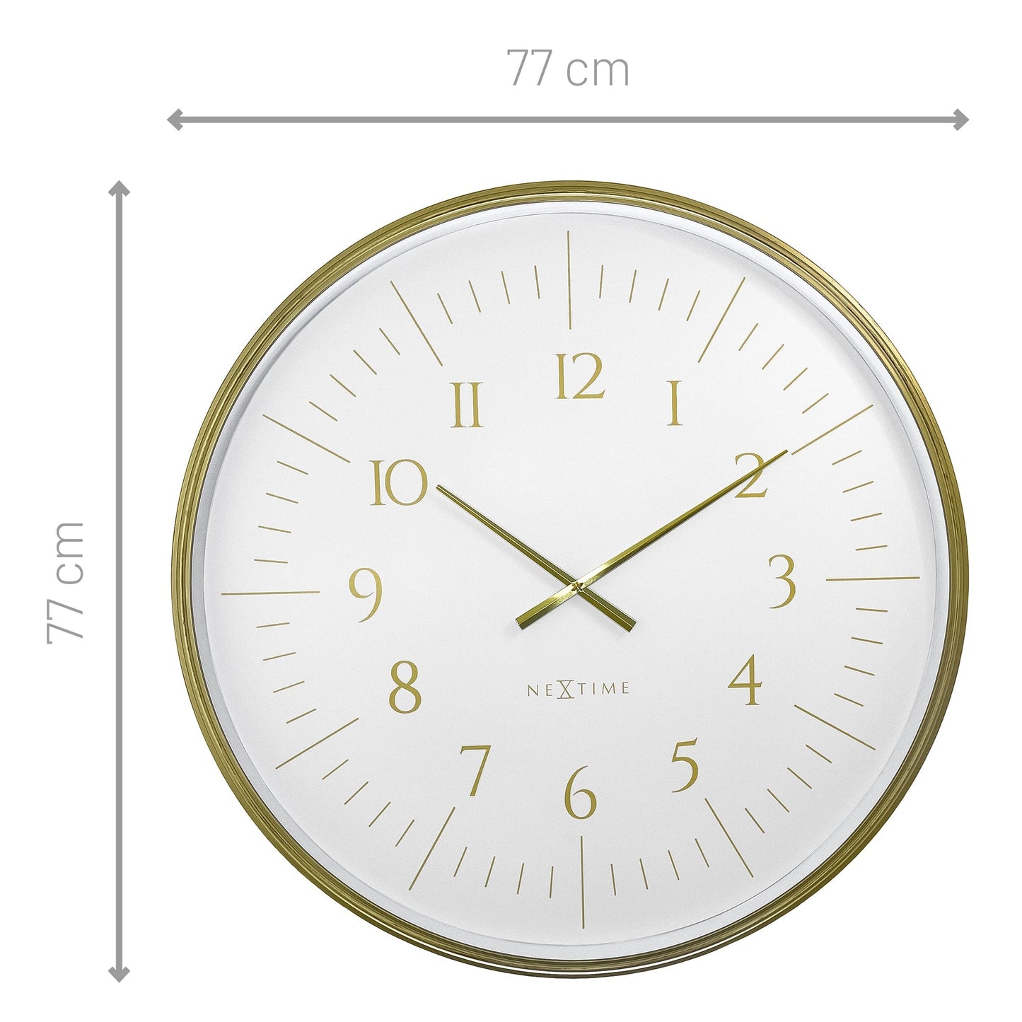 Wall clock 77cm-Black/White-Plastic-NeXtime 'Galaxy Large'